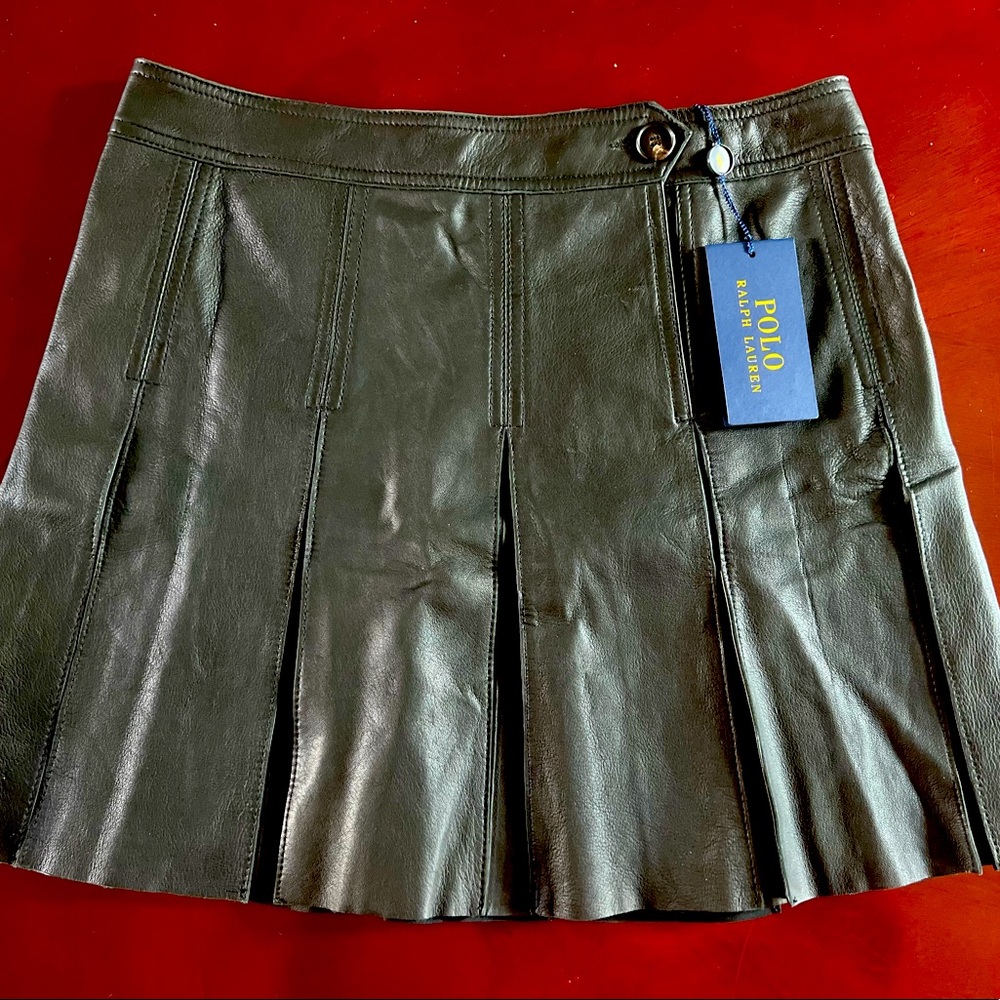 Polo Ralph Lauren Pleated Leather Skirt (Women’s size 2)